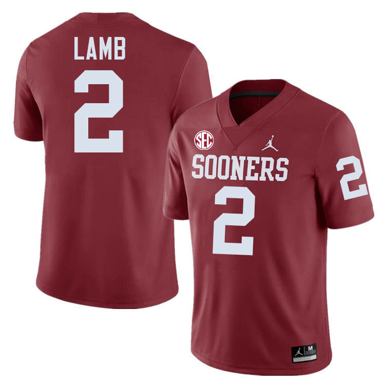 Oklahoma Sooners #2 CeeDee Lamb College Football Jerseys,Uniforms-Crimson